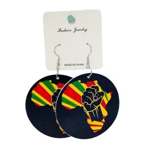 Black Power Fist Earrings